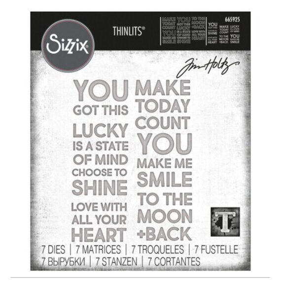 Sizzix Thinlits Die Set 7PK - Bold Text #2 by Tim Holtz - 665925 - NWT - Picture 1 of 2